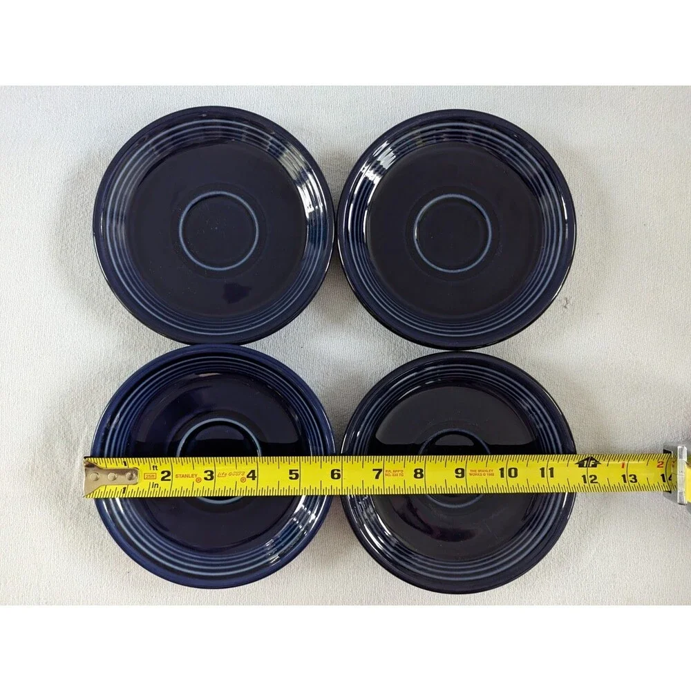 Fiesta Ware 4 Small Saucers Plates Cobalt Blue
